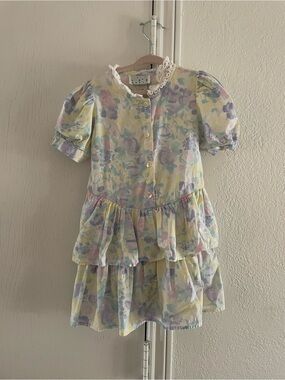VINTAGE TODDLER GIRLS 80s 90s Cottagecore prairie style dress